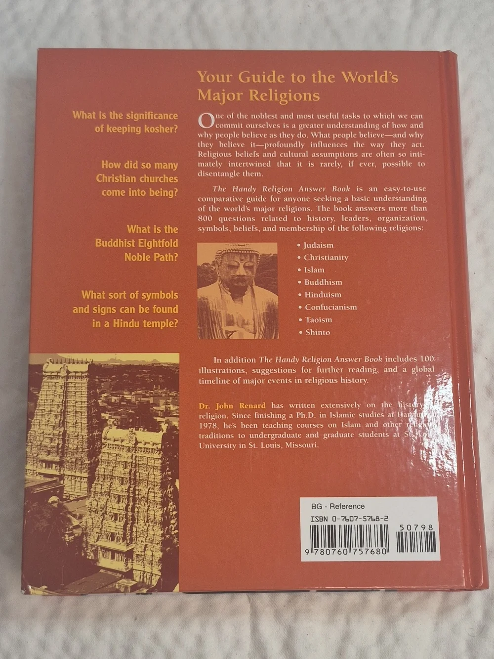 The Handy Religion Answer Book by John Renard - Orange Hardcover